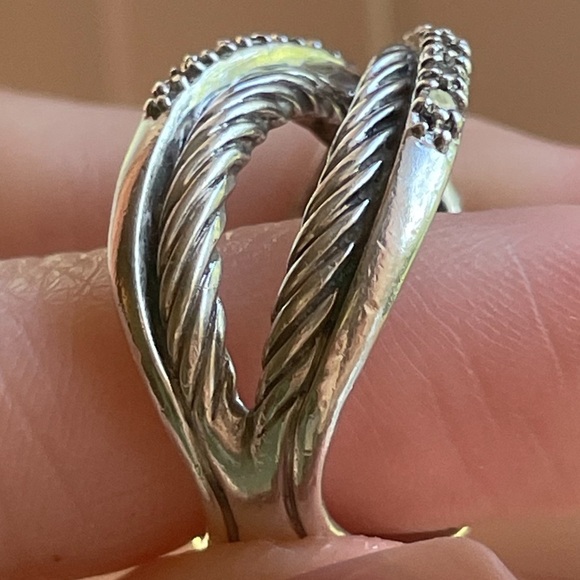 DAVID YURMAN Diamond Crossover Cable X Ring - Picture 16 of 17